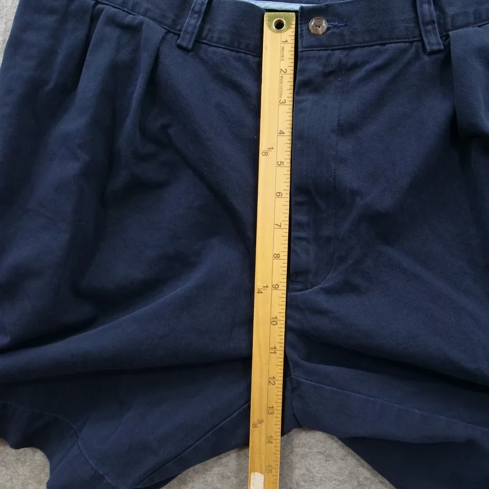 Polo Ralph Lauren Shorts Mens 42  Blue Classic Pleated Chino Cotton Casual Prep